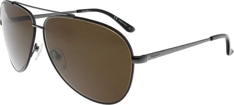 Amazon.com: Salvatore Ferragamo Aviator Sunglasses SF131S 067